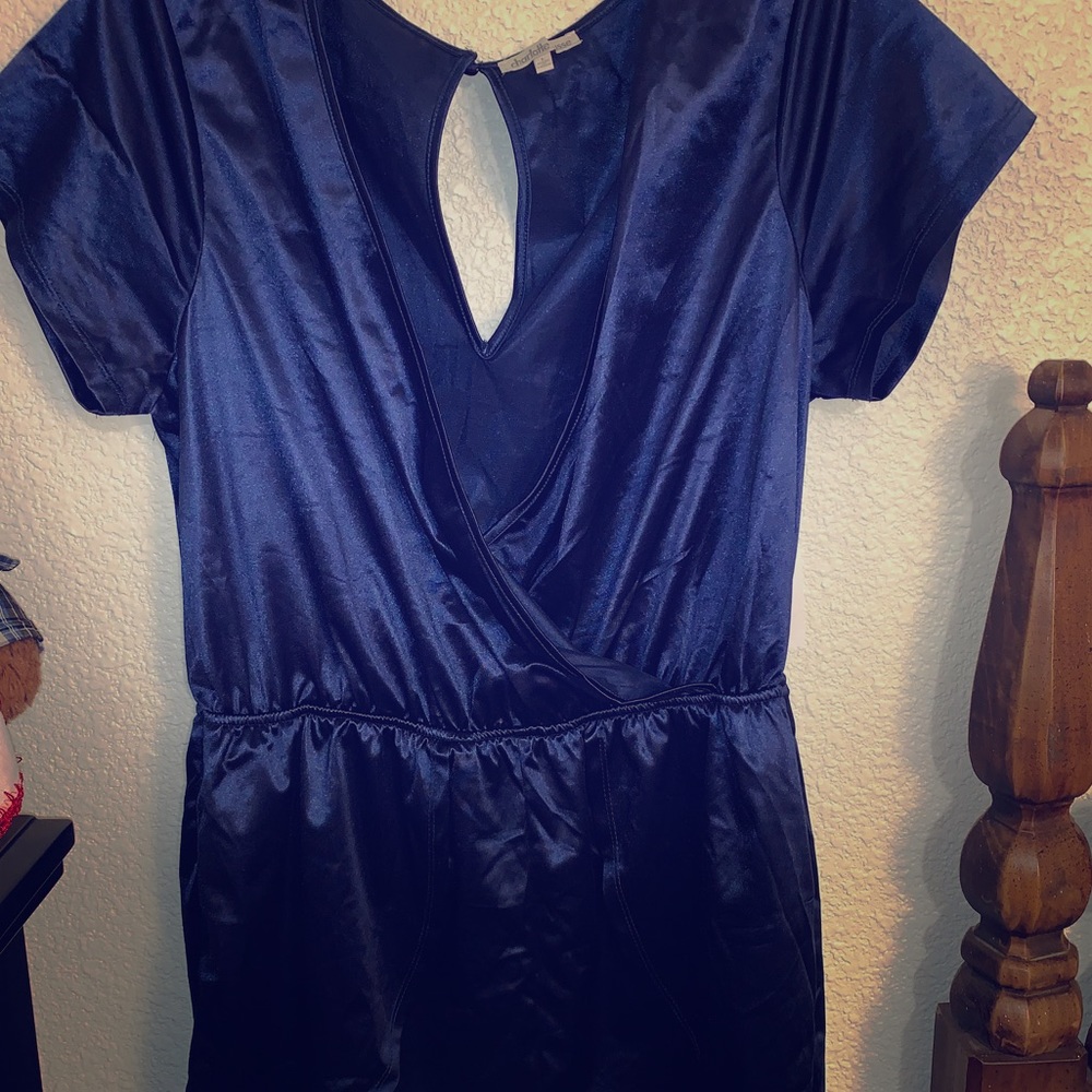 Blue Satin Romper
